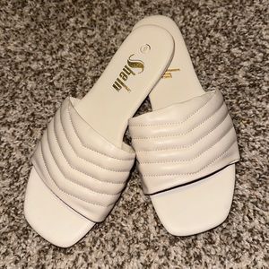 White sandals